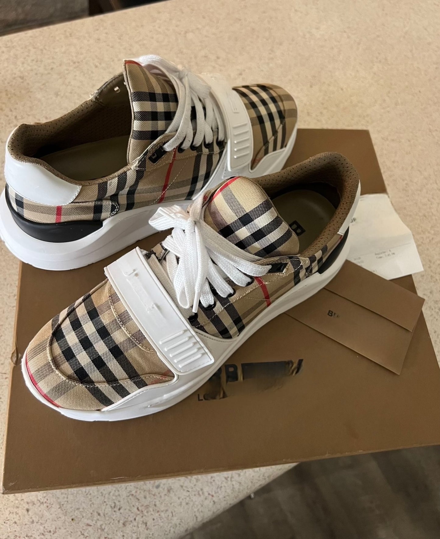 Checkered Brown/White Shoes