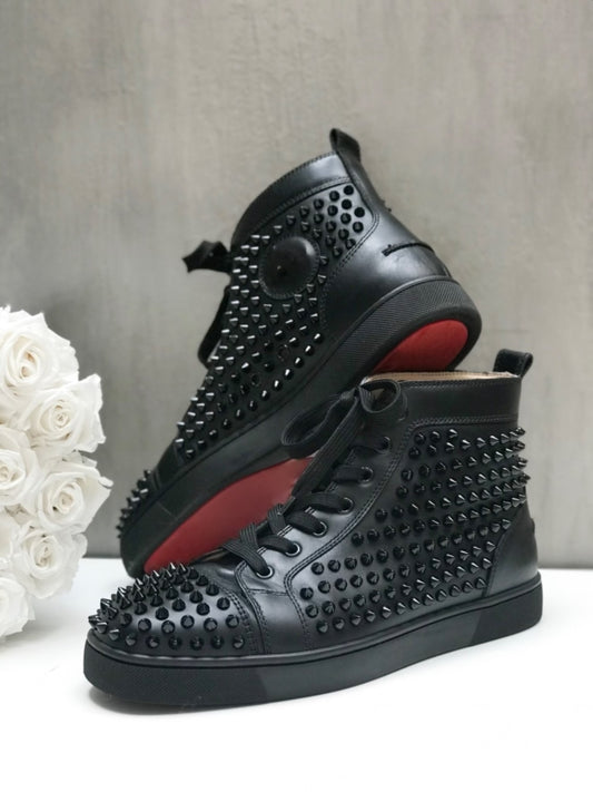 Black High Spiked Red Bottom